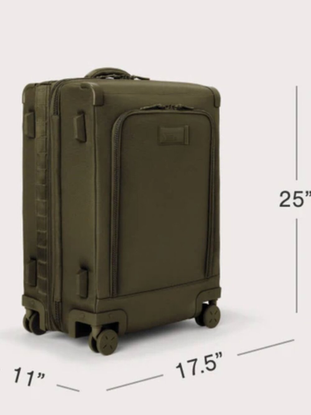 Dagne Dover Sydney 25" Checked Rolling Suitcase Luggage Dark Moss NEW - Picture 2 of 13